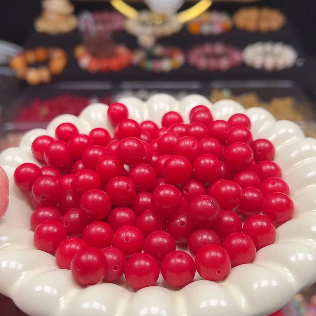 菩提根/象牙果手串卡12正红圆珠300颗