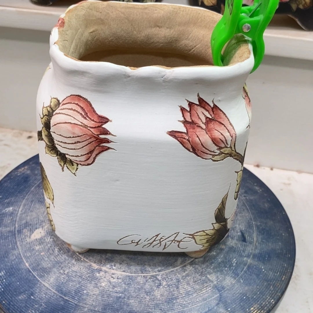 紫砂花盆噼****电水晶花盆