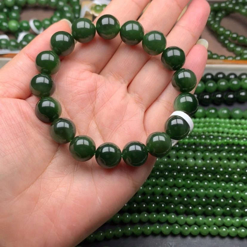 【闪购商品】未镶嵌手串和田玉（碧玉）꧁****꧂12