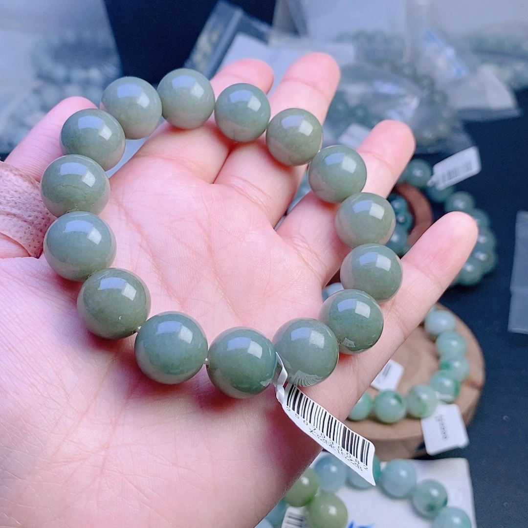 小***语定制翡翠未镶嵌60珠串15+