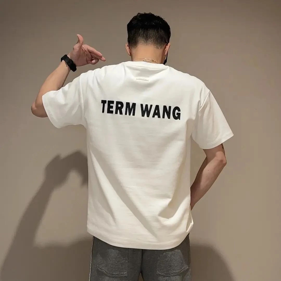 夏季新款气质上衣宽松字母印花男士休闲百搭圆领纯棉透气短袖T恤