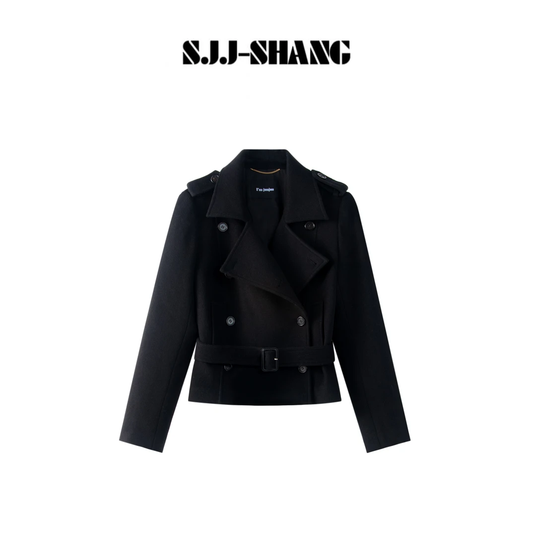 SJJ-SHANG【黑树林】澳洲进口羊毛羊绒桑蚕丝混外套q134950p