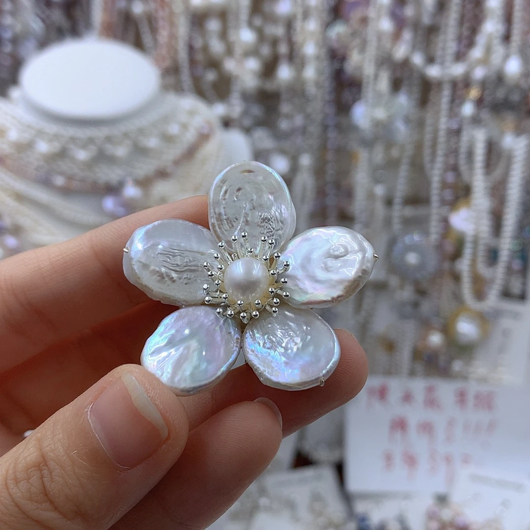 淡水珍珠项链耳饰银S925镶嵌