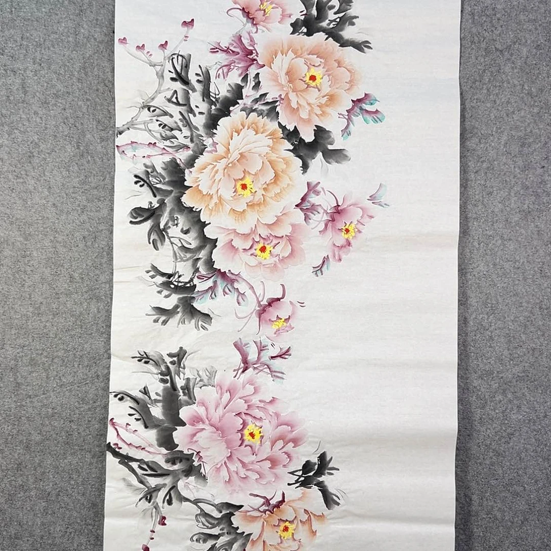 国画060 花鸟在树丛的顶端鸣叫叫声响