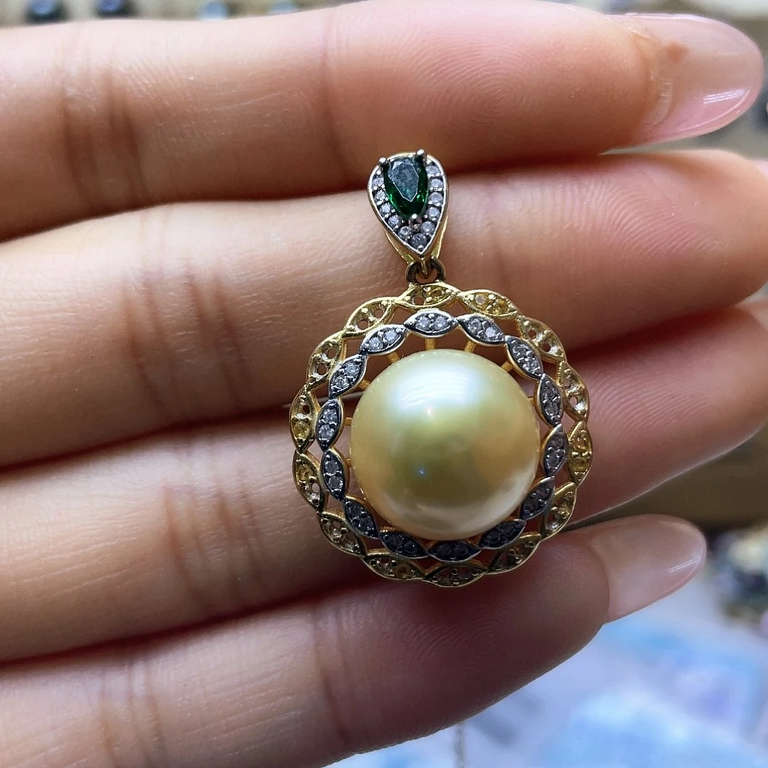 海水珍珠颈饰银S925镶嵌