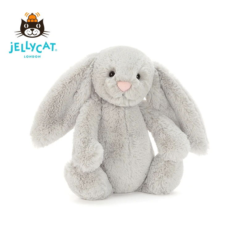 英国Jellycat海外害羞银色邦尼兔毛绒安抚玩偶阿贝贝趣味七夕礼物