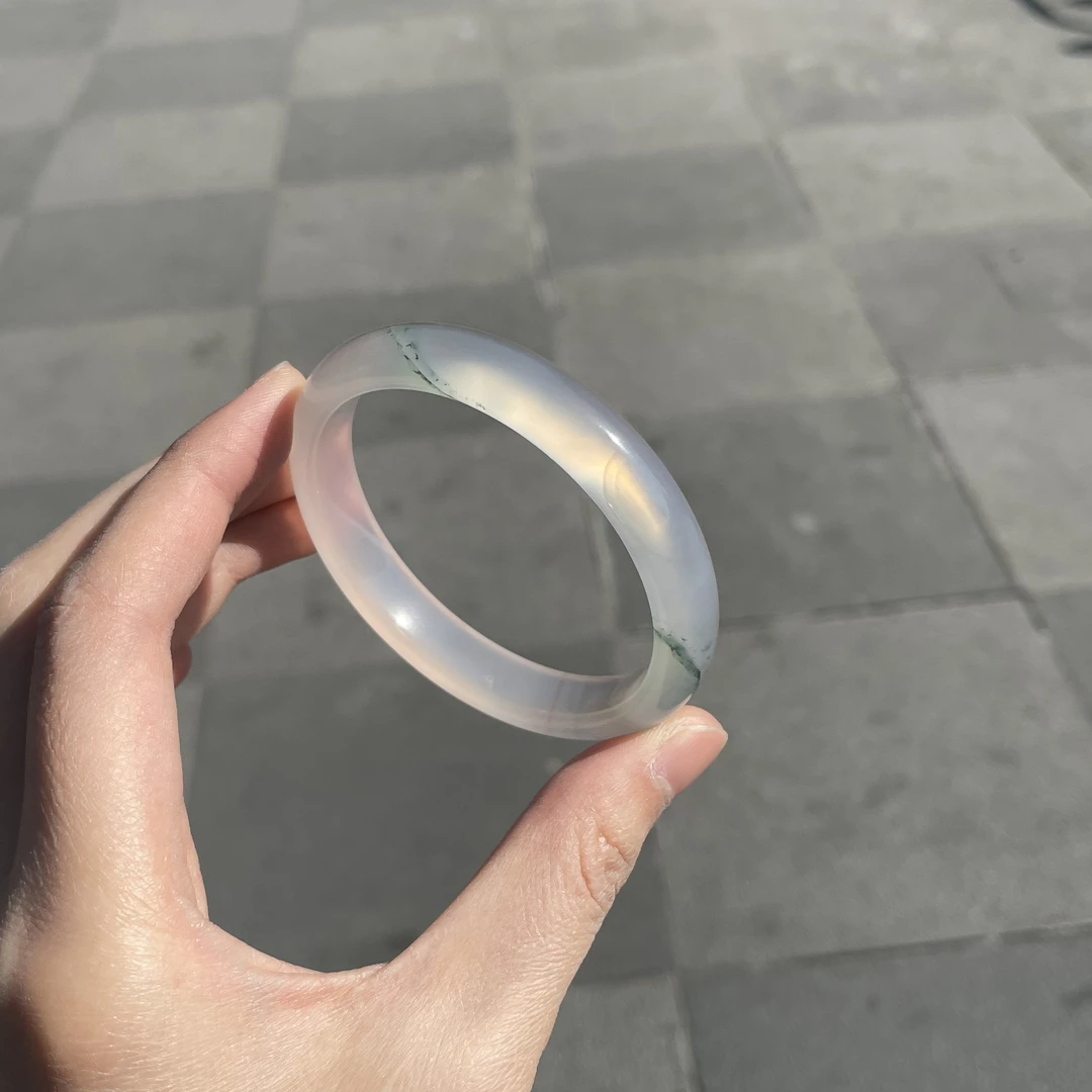 圈口56+正圈白底飘海藻飘纹飘棉花起刚半圈-玛瑙