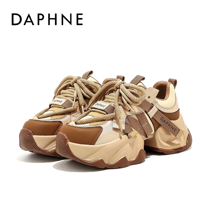 DAPHNE达芙妮2025冬季新款爆款厚底增高百搭时尚舒适休闲老爹鞋女