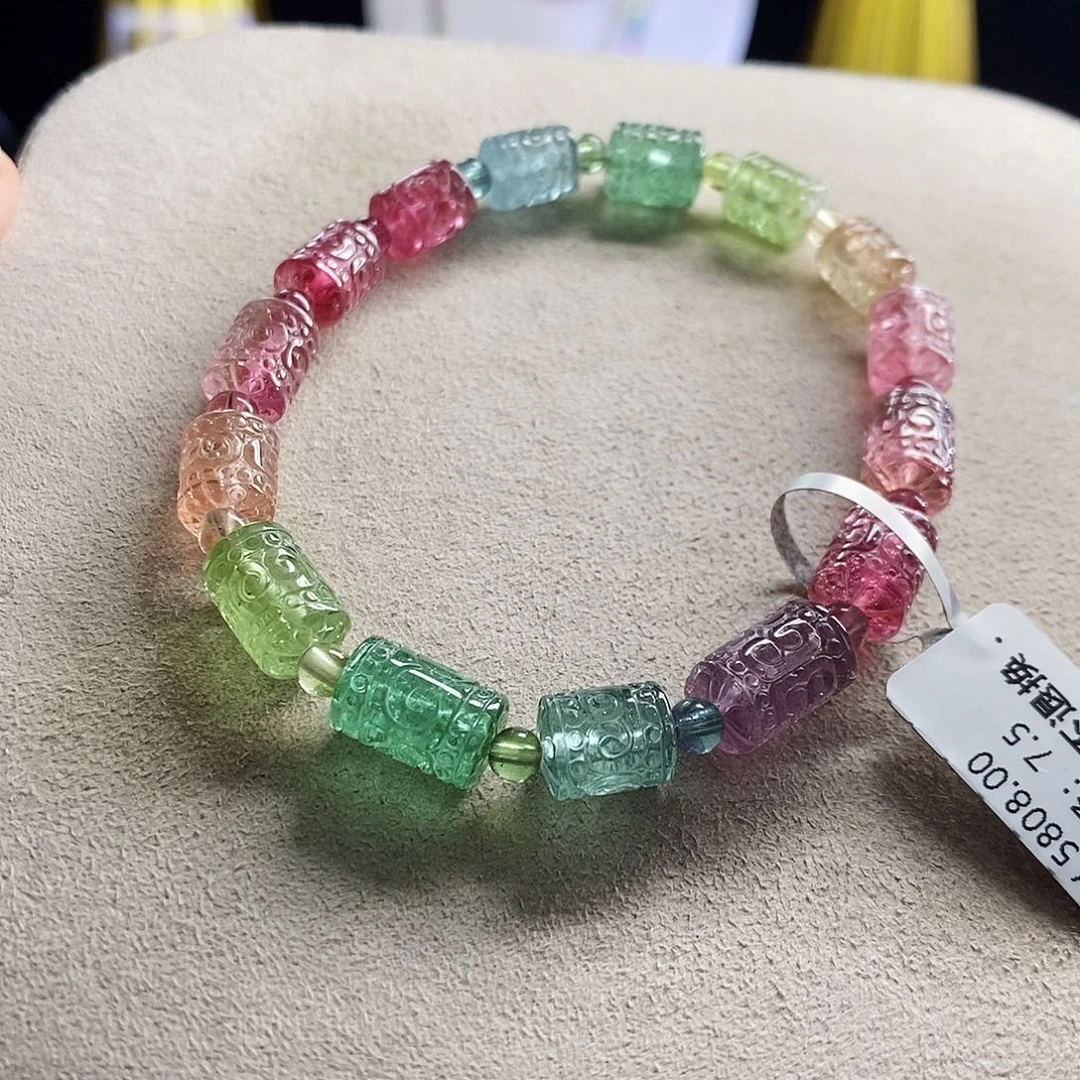 未镶嵌手链碧玺回纹珠