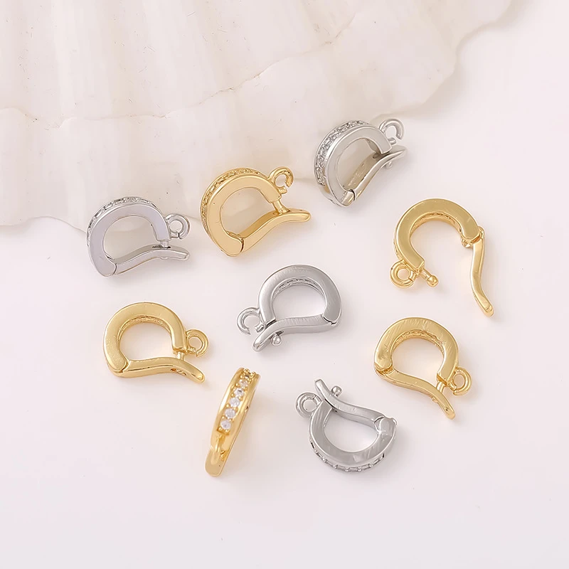 微镶锆石万能扣吊坠扣手工diy项链夹扣