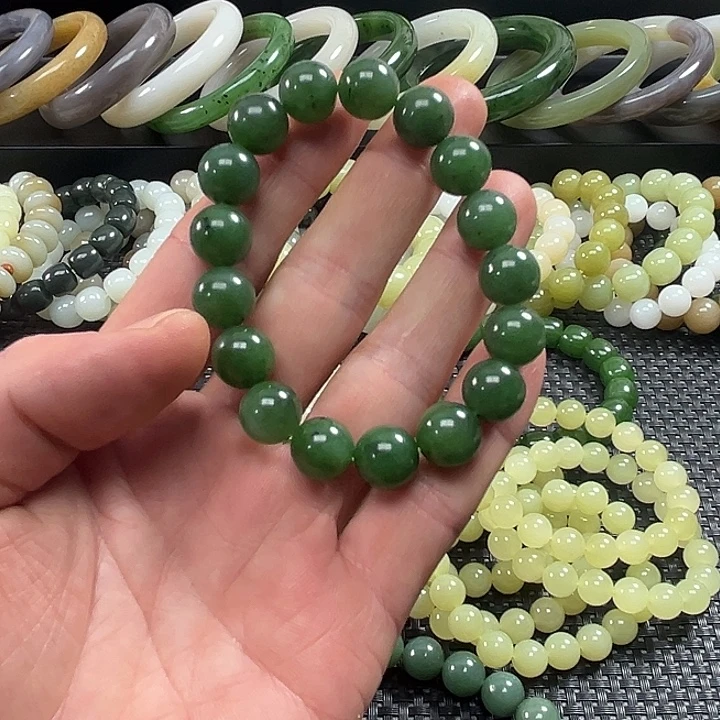 喜***！和田玉未镶嵌手串