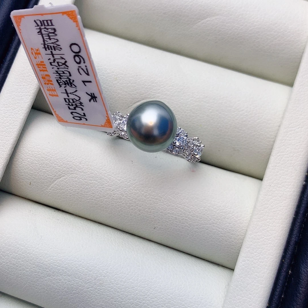 海水珍珠戒指银S925镶嵌w63