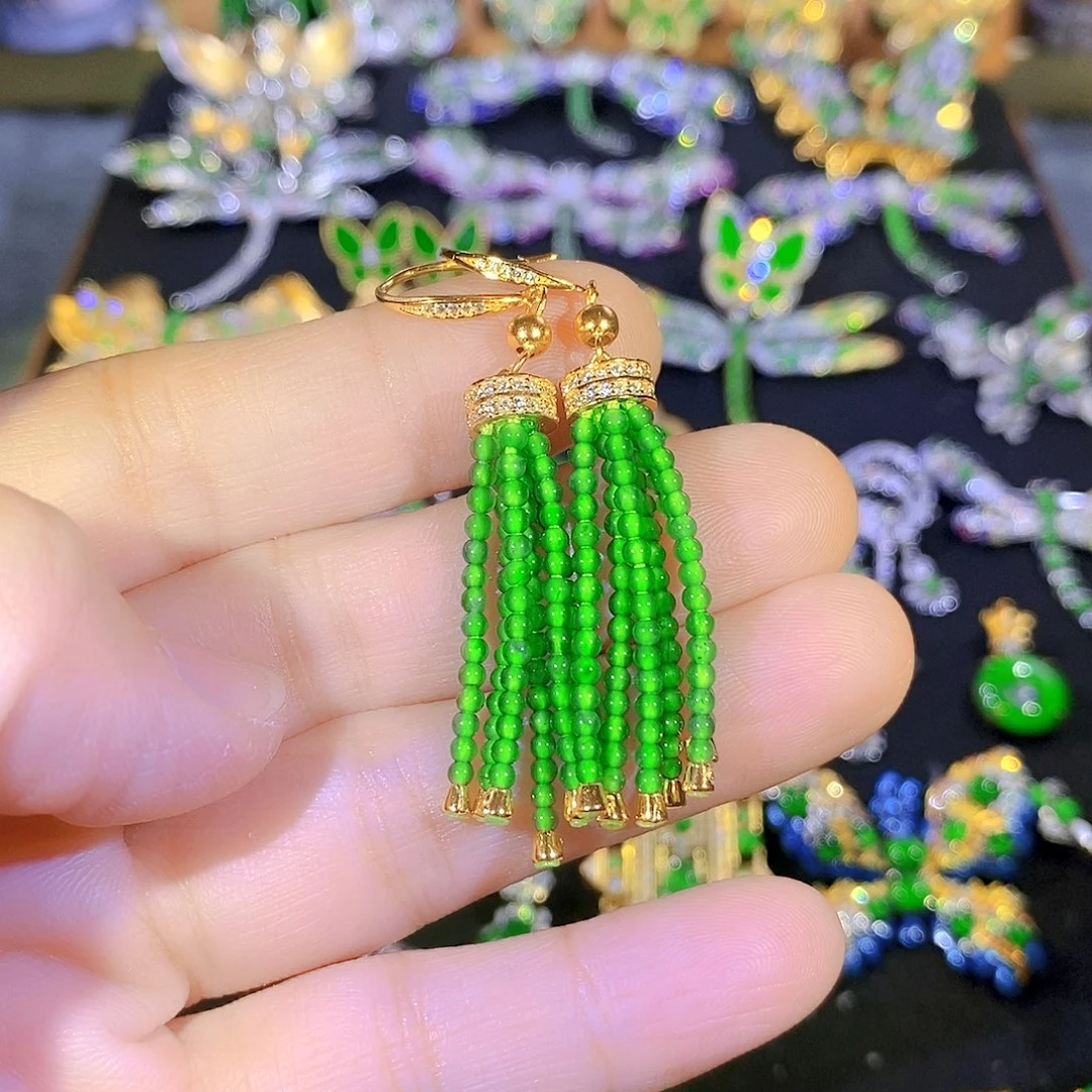 吊坠(不含链)银S925镶嵌翡翠