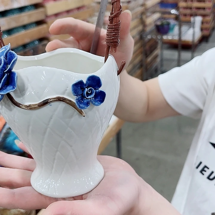 有孔，凑10元包邮陶瓷花盆发货！