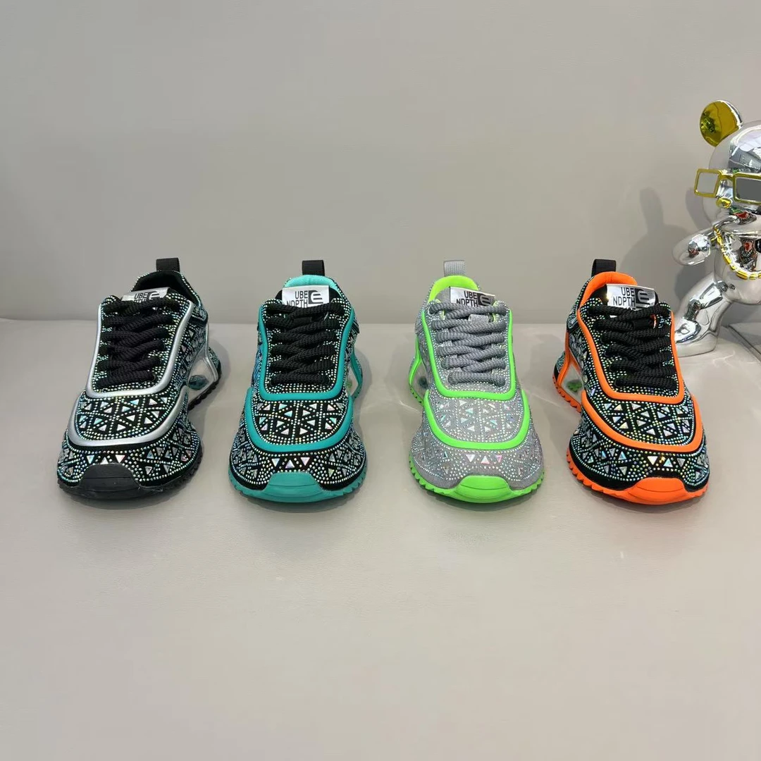 钻面新款拼接中跟时尚休闲鞋潮流老爹鞋休闲时尚运动男潮鞋