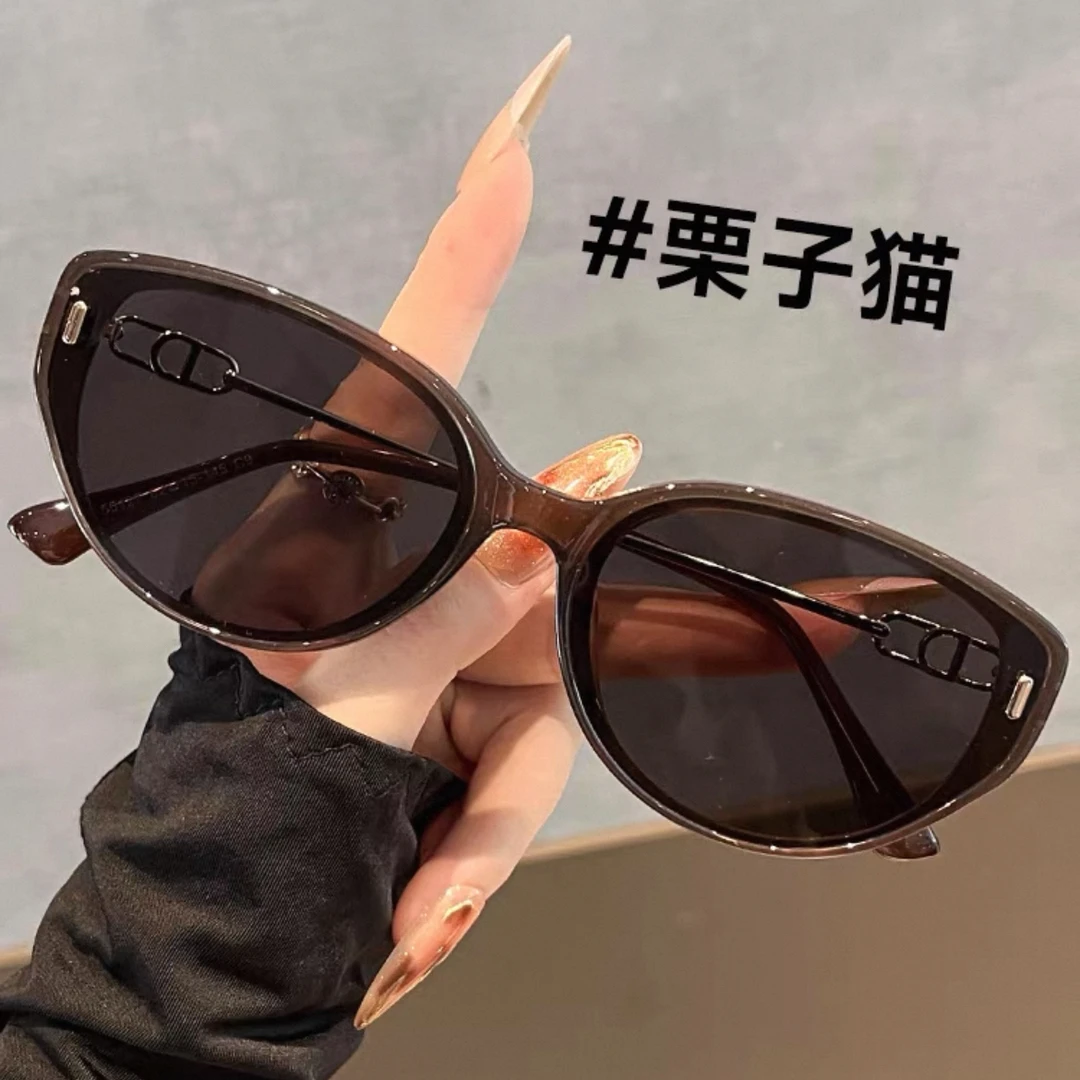 高清猫眼墨镜女款茶色防紫外线2025新款高级感太阳镜开车专用墨镜