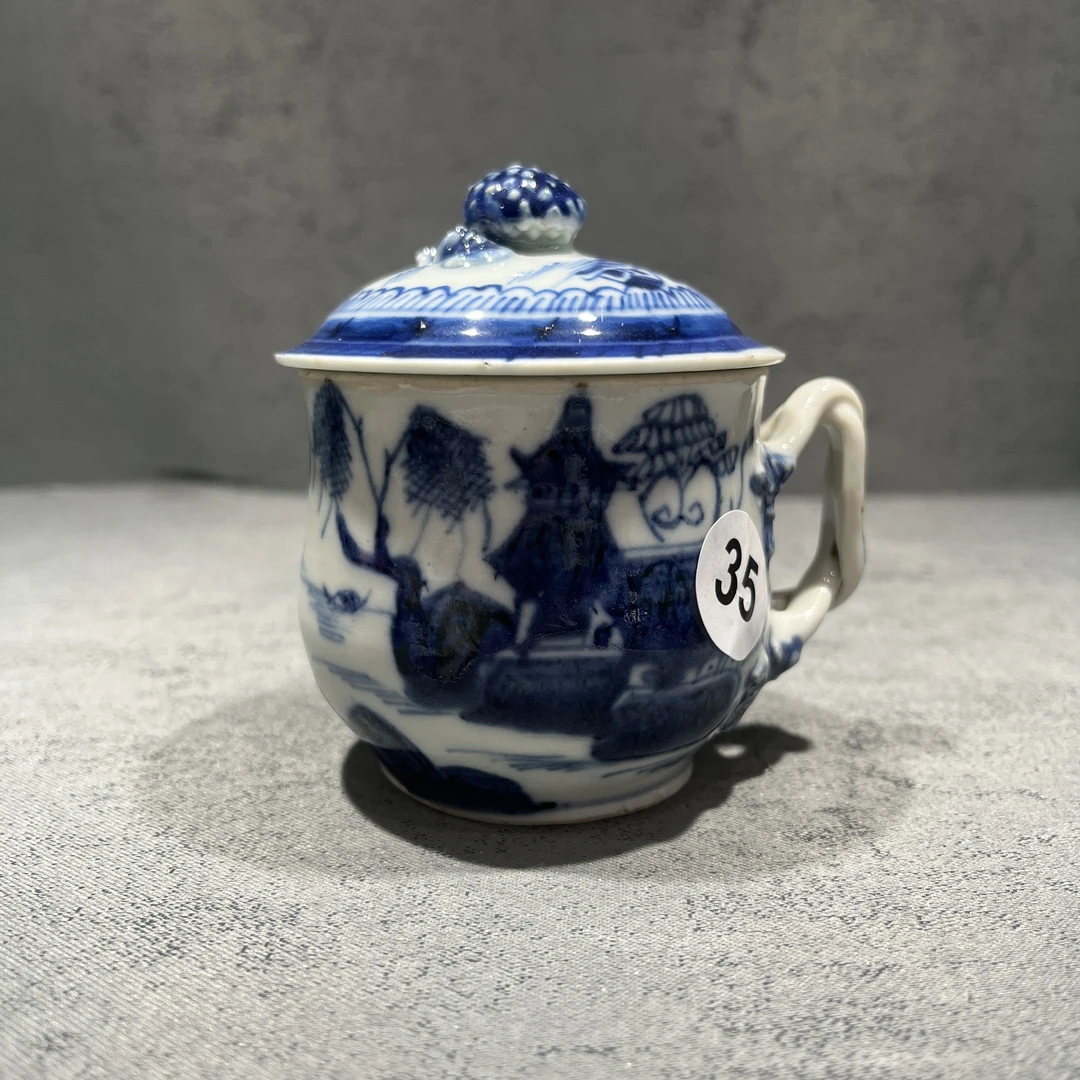 乾隆青花山水亭台楼阁杯35号