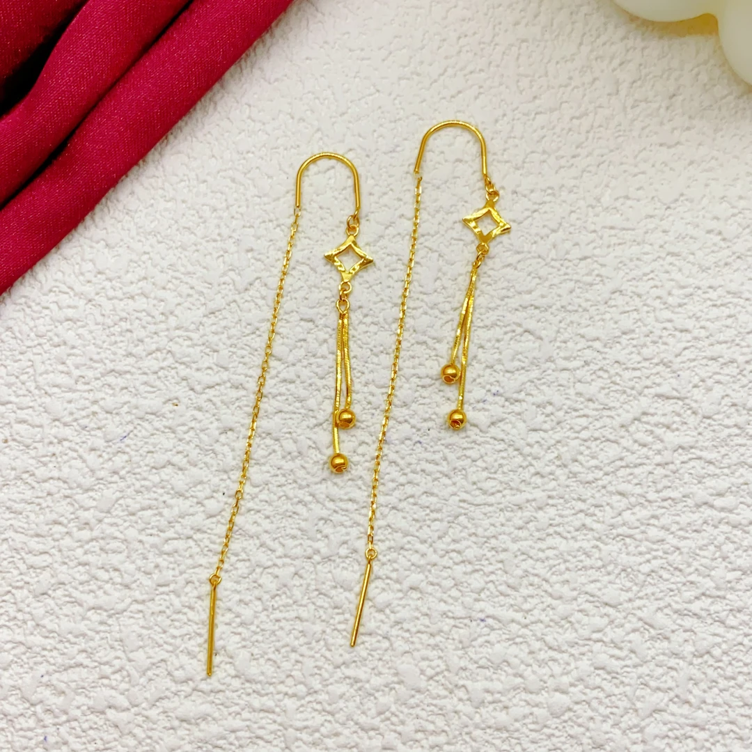 【木韵阁】足金999 5G黄金星型蛇骨耳线气质精致百搭 1.88