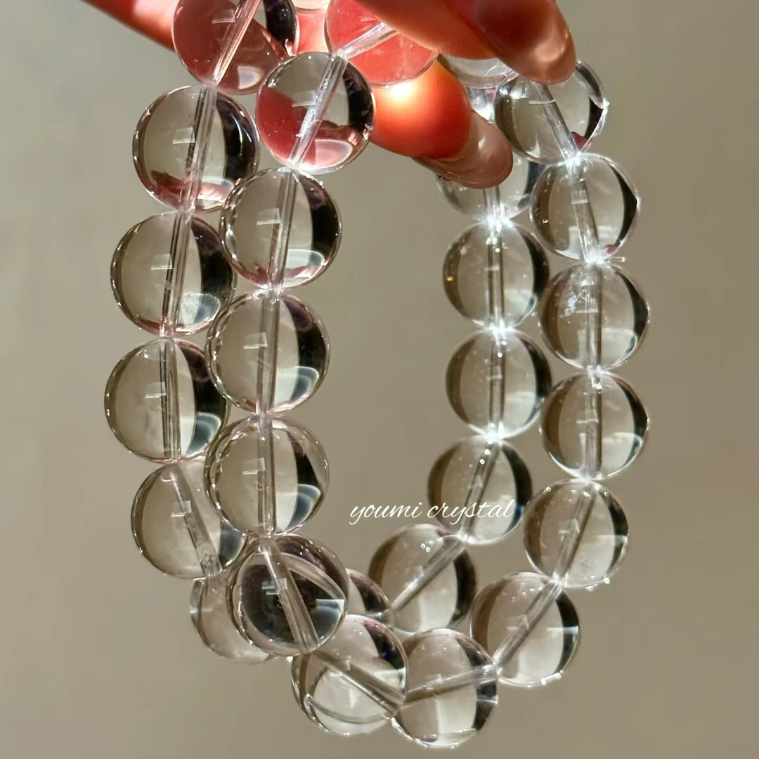 【素圈】东海天然稳定情绪改善睡眠双A黄金转运水晶手链超能量水晶