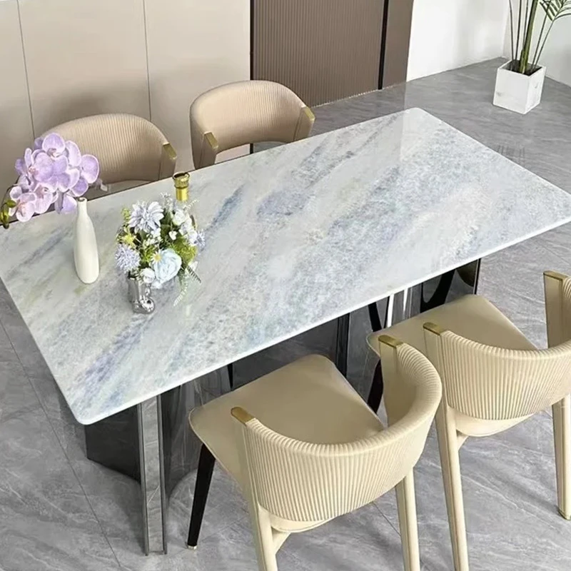 【蓝水晶】巴西进口奢石蓝水晶餐桌奶油风轻奢简约意式家用