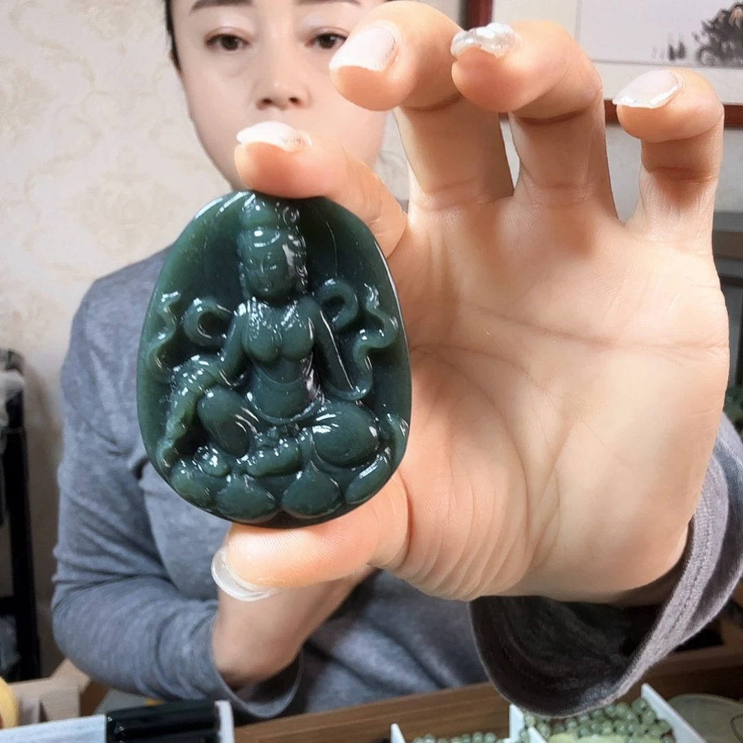 和田玉未镶嵌吊坠(不含链)百**海