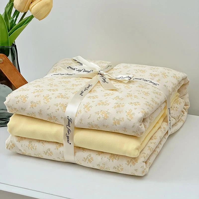 FAVMARTHA母婴级纱布棉四件套2025新款双层床单被套婴儿适用6个月