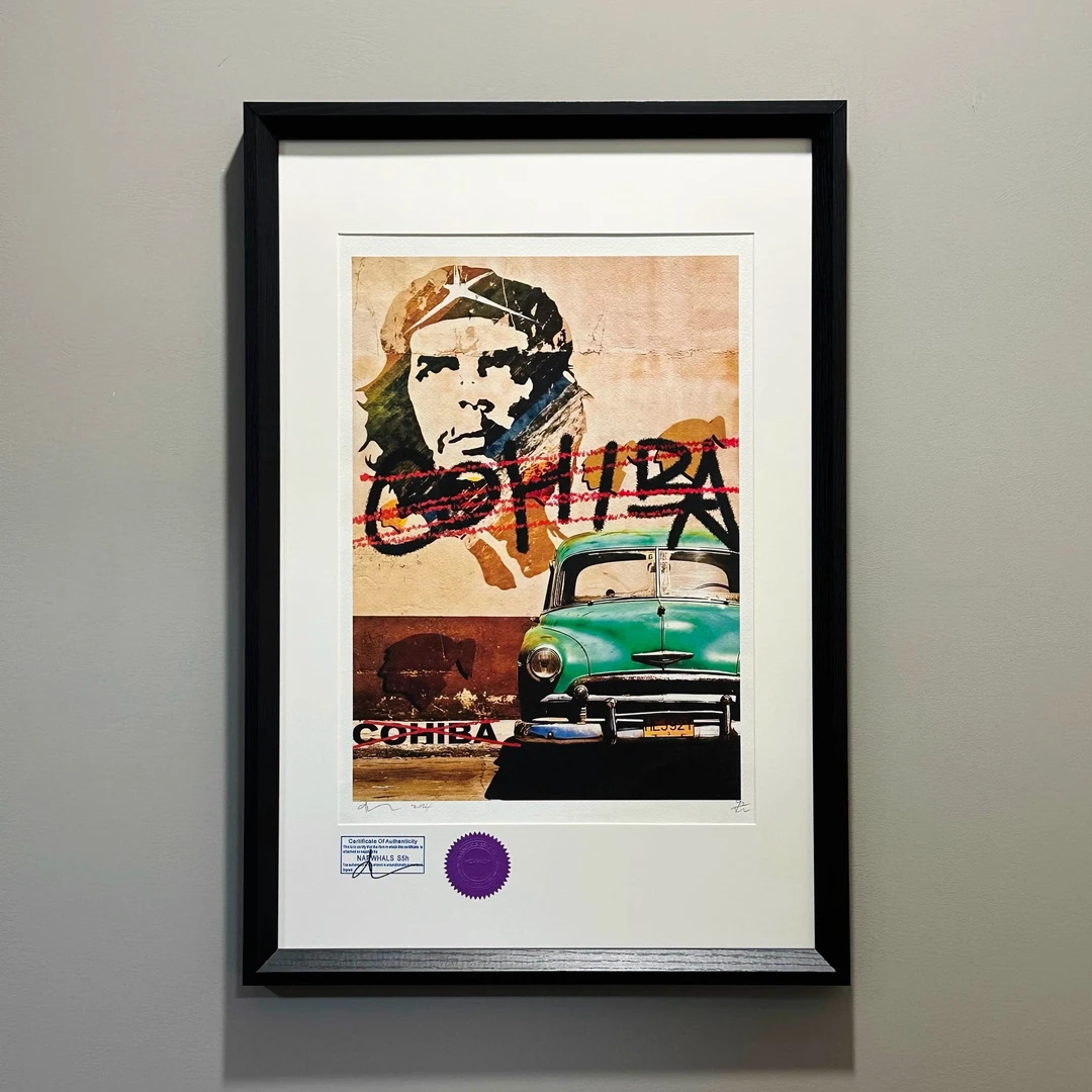 S5h限量版画 切格瓦拉 & 高希霸cohiba 古巴雪茄挂画 餐厅装饰画