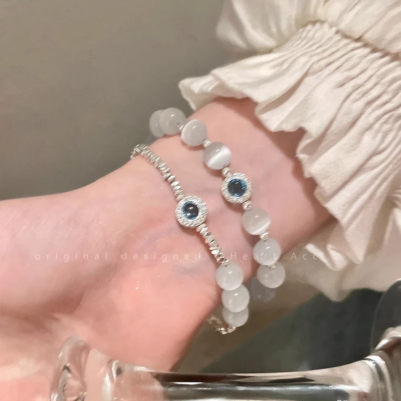 铜镀真金陶瓷手链 透亮碎银子串珠手链女轻奢时尚高级感名媛手
