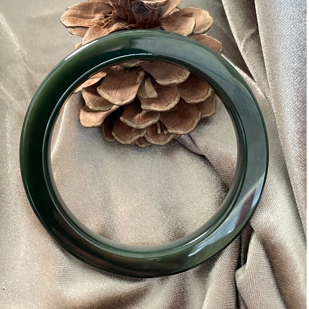 和田玉手镯青玉方镯56-57mm