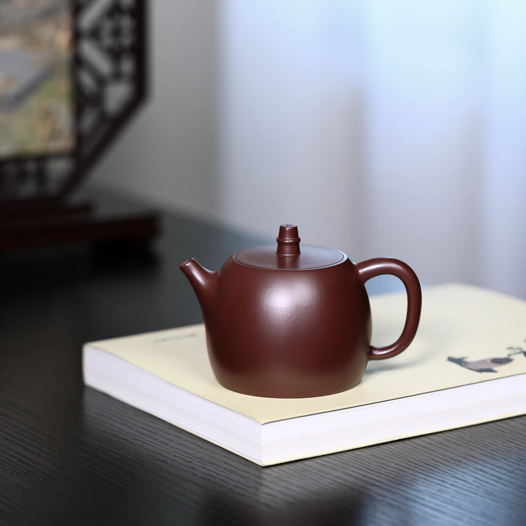 宜兴正宗原矿紫砂手工壶家用泡茶茶具百目老紫泥汉铎壶大容量220C