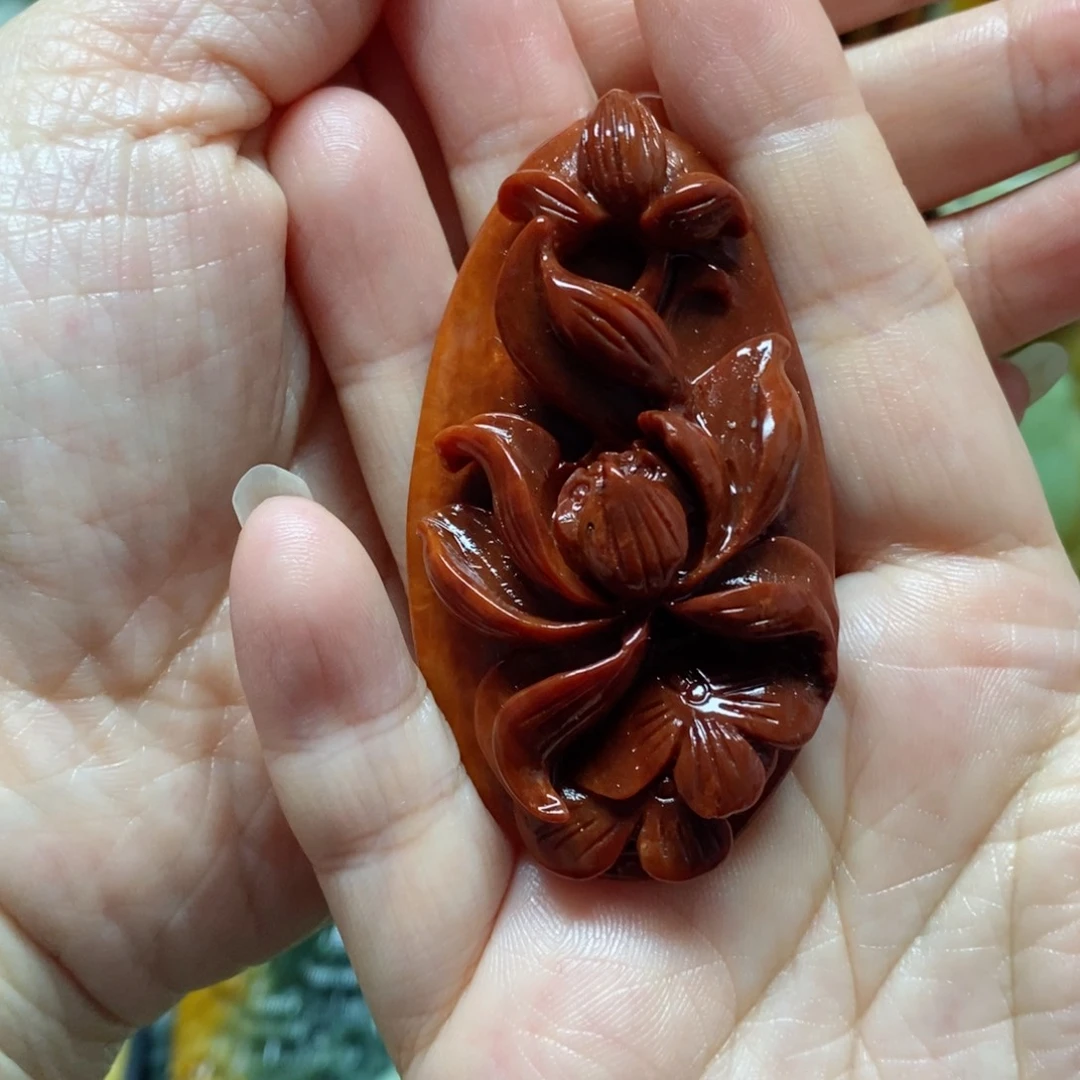 岫玉吊坠(赠链)未镶嵌幸*花