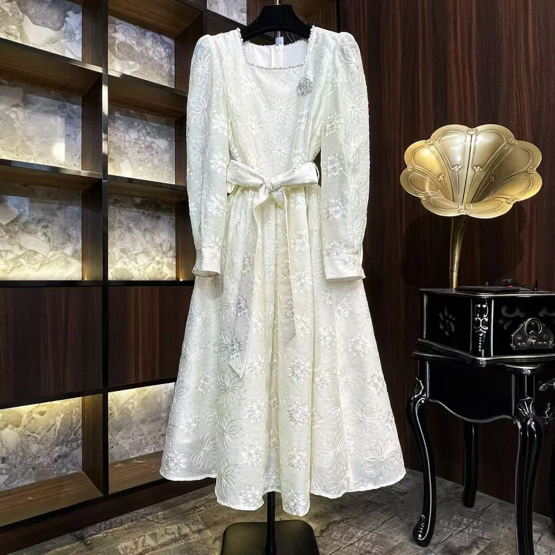 【薄荷青鑫】《子沫》轻奢设计师款优雅气质修身时尚连衣裙-86090