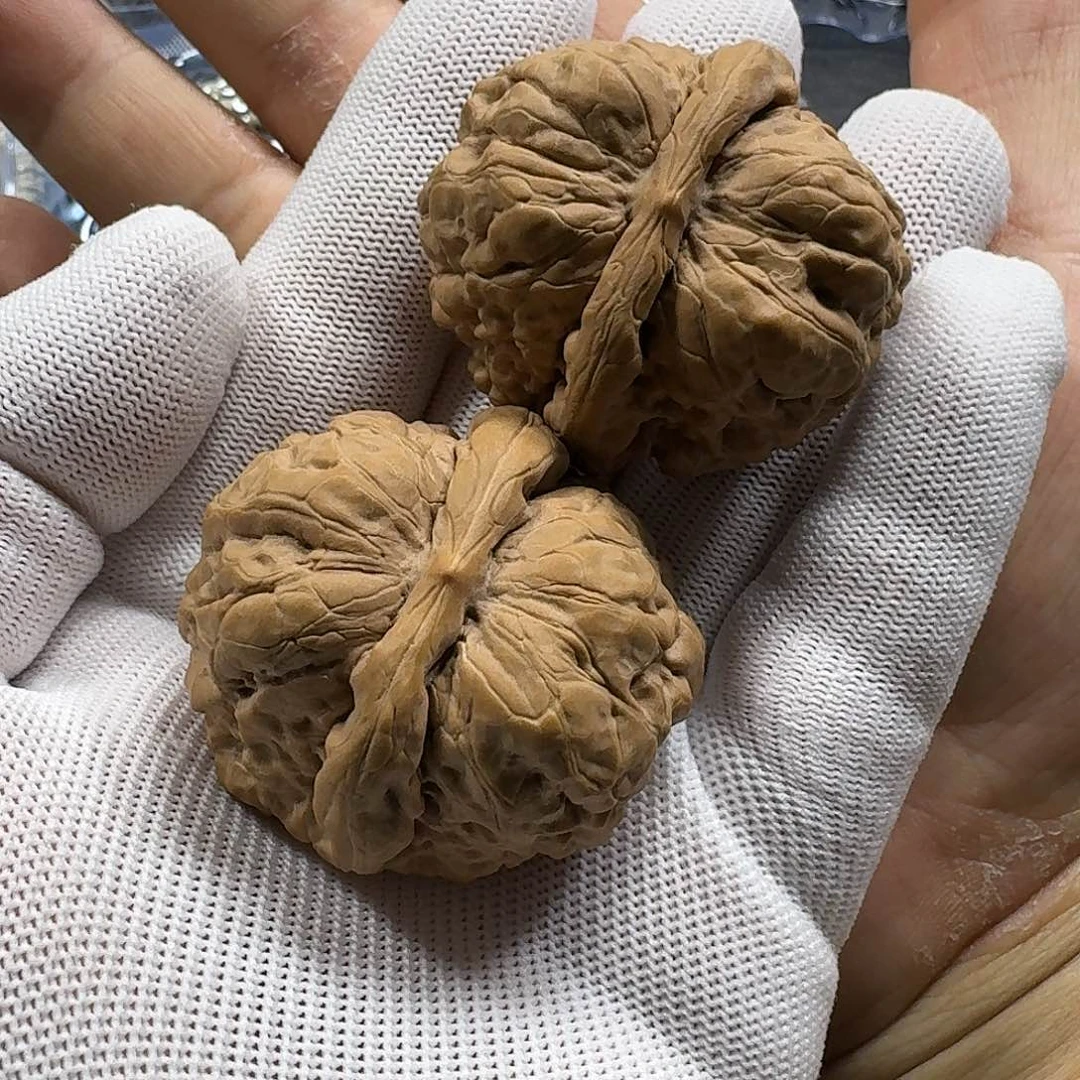 文玩核桃把件巍核桃蛤蟆头一对而45mm