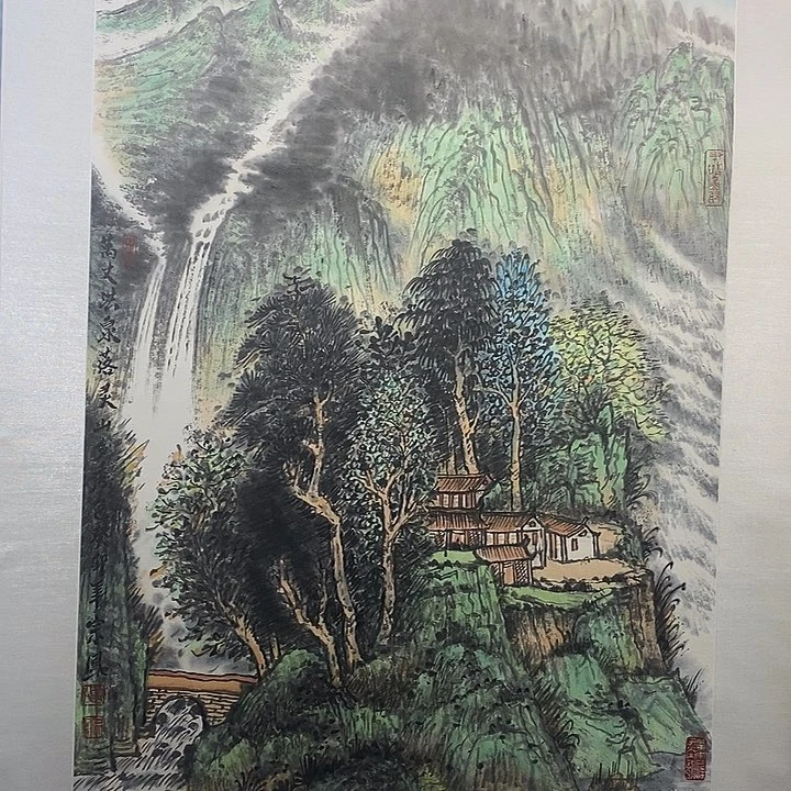 国画张宗凤山水画三尺