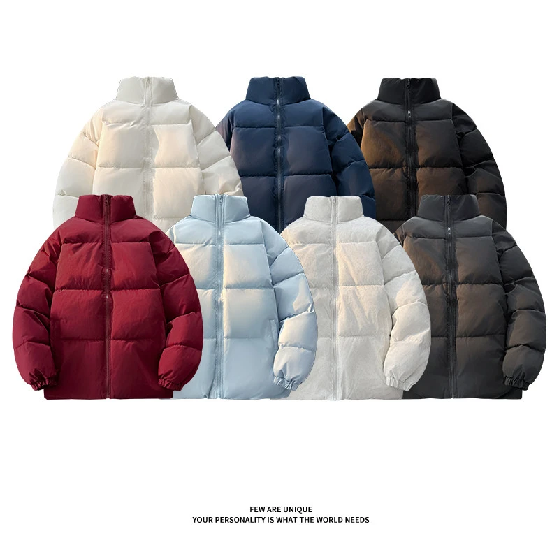 2025新款秋冬宽松学生党棉袄纯色冬棉衣男学生保暖面包棉服外套