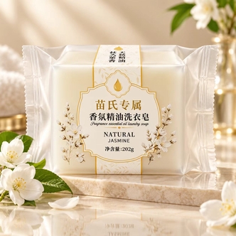 香氛精油洗衣皂茉莉清香洁净亲肤家用温和洗衣皂202g