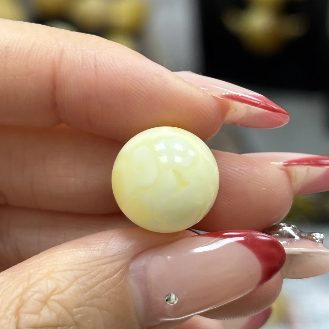 14.0mm带皮色· 小妖珠宝天然原矿琥珀蜜蜡
