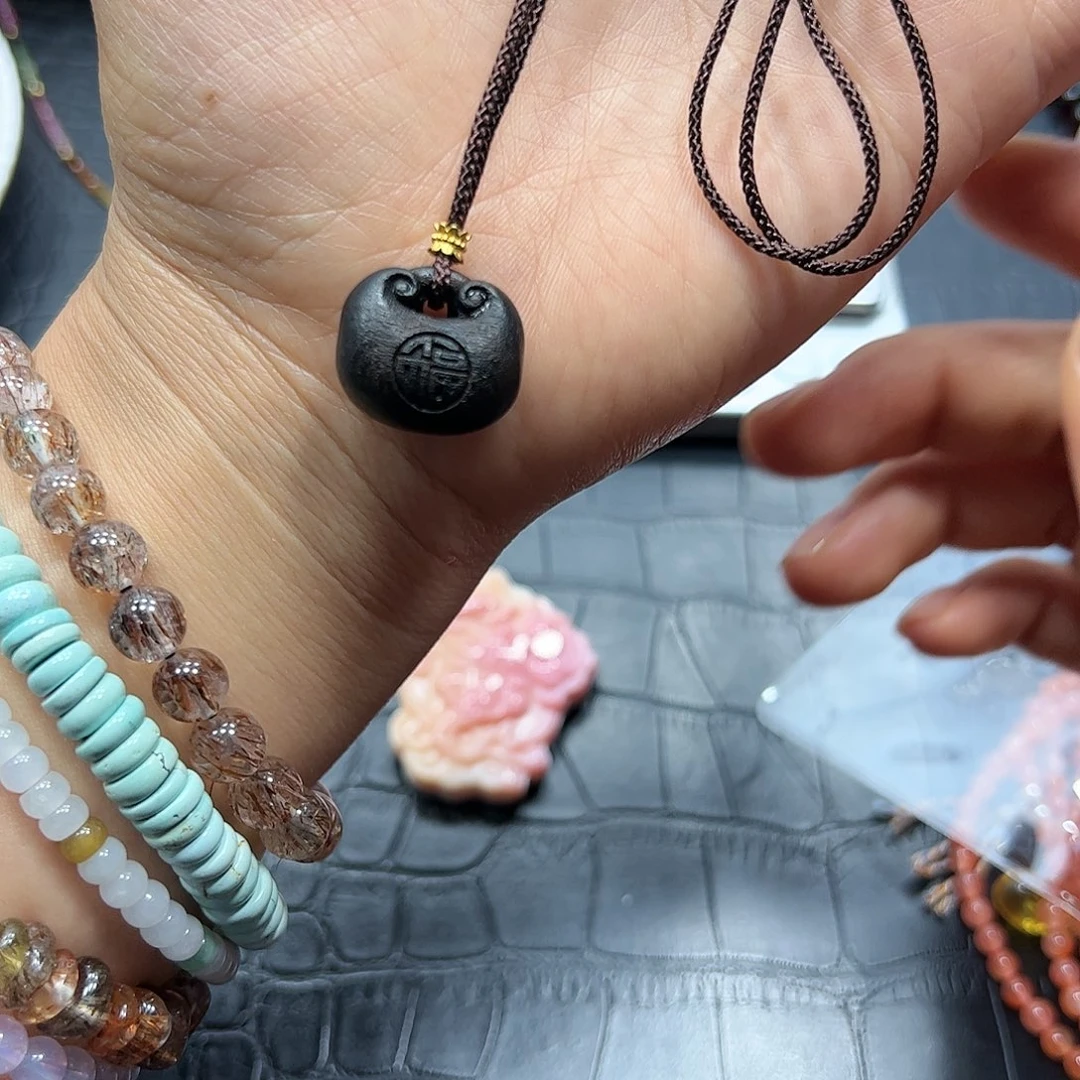 烟晶手链银S925镶嵌chenx福袋沉香