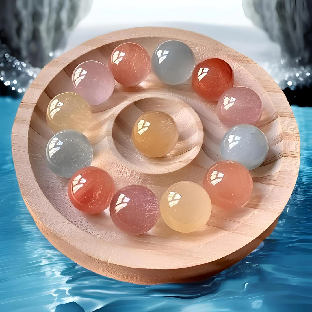 【水晶单珠对对碰,拍1拆5】天然珠宝水晶散珠diy手链彩色手串时尚女