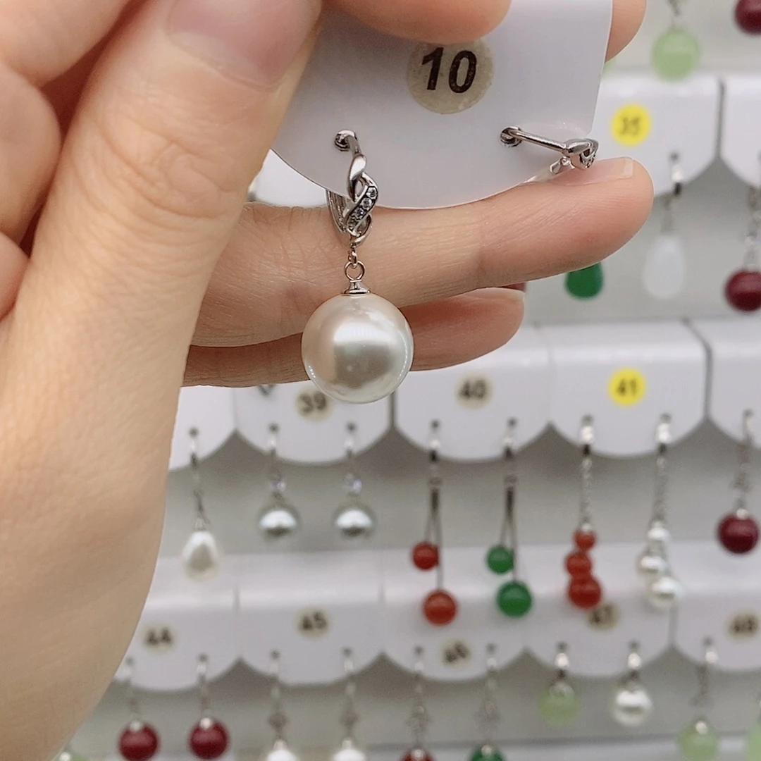 925银14毫米白贝珠