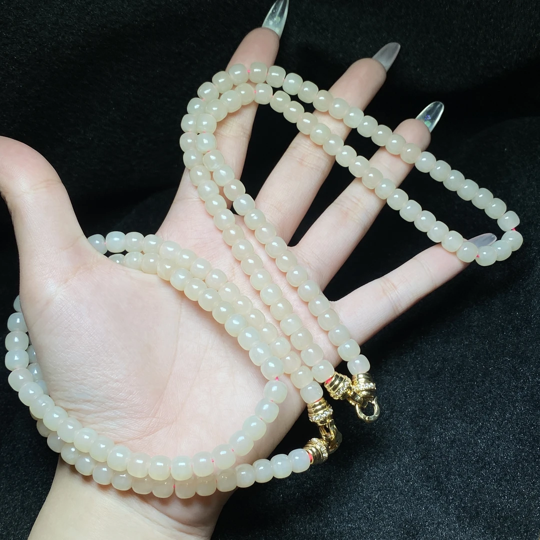 【小北珠宝】和田玉项链约5*6mm【多样性发一件】10-AH75X566