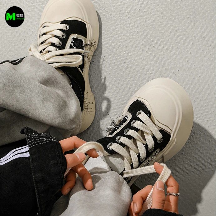 小白鞋板鞋帆布鞋百搭厚底运动夏季小众学生ins低帮透气休闲