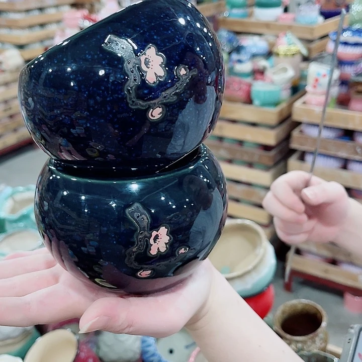 有孔，凑10元包邮陶瓷花盆发货！