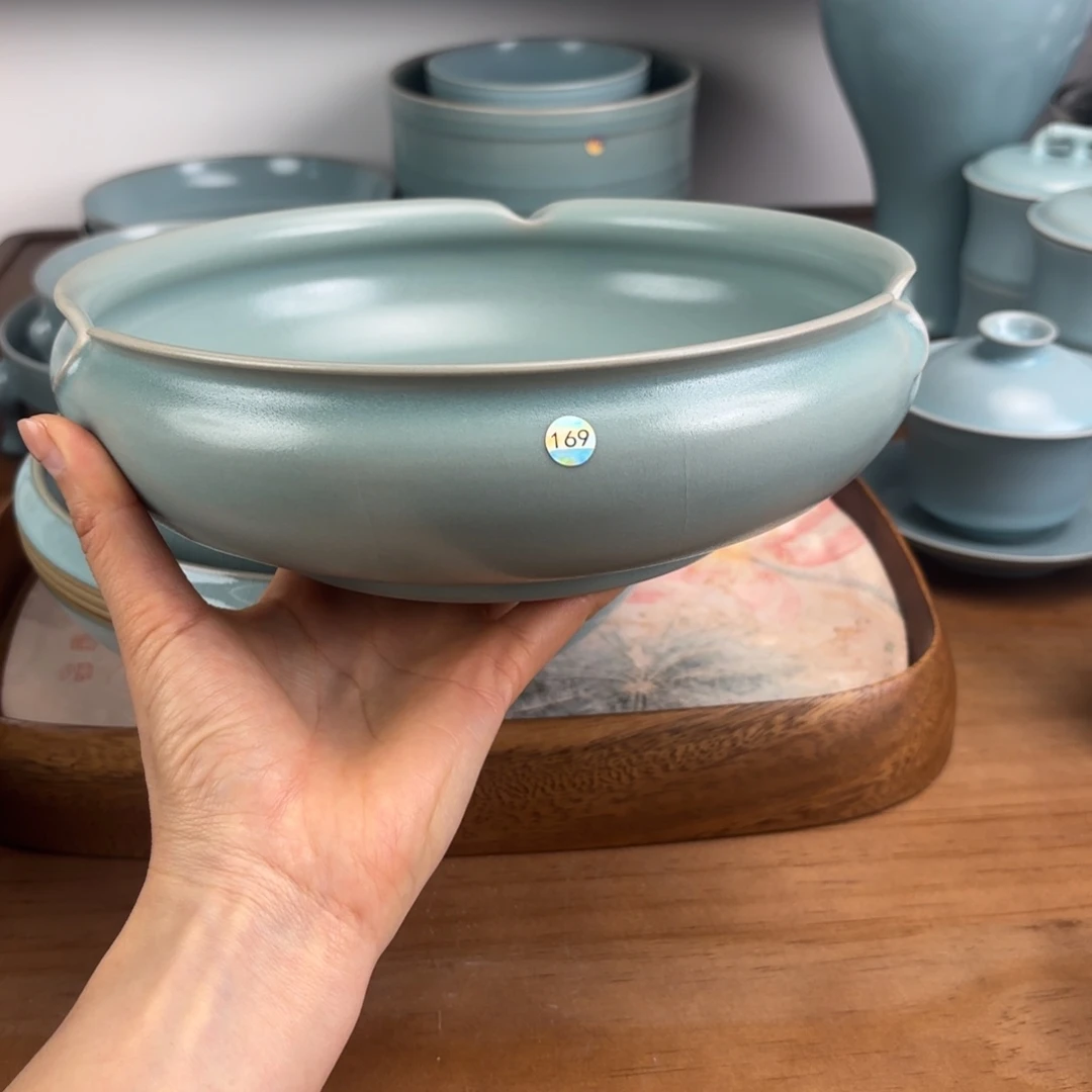 陶盘编号169仿古釉大号水洗