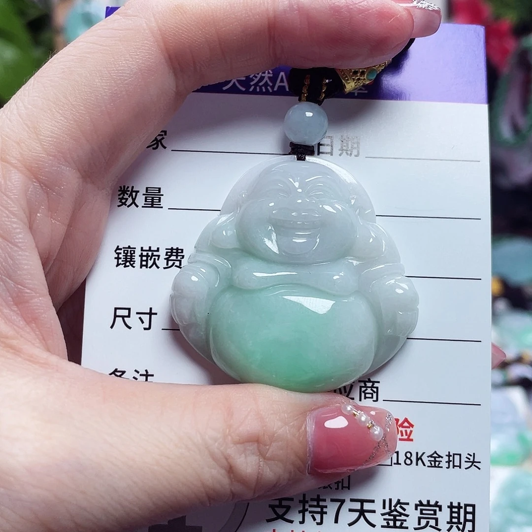 翡翠未镶嵌颈饰佛公12