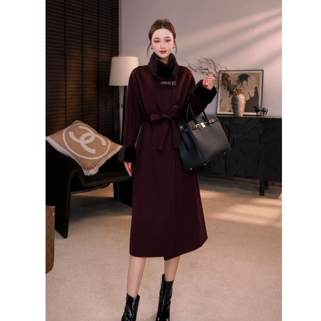 大衣秋冬长款过膝常规显瘦毛呢外套女装中长款防风气质赫本风