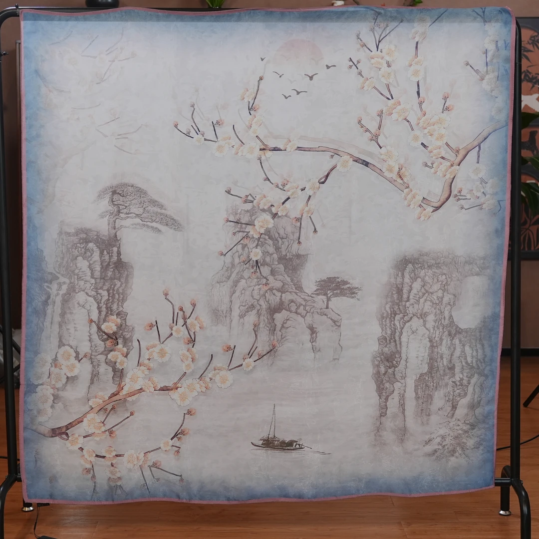 【D37-142花不误】140*140丝巾围巾青蚕丝桑蚕丝百搭气质时尚夏季