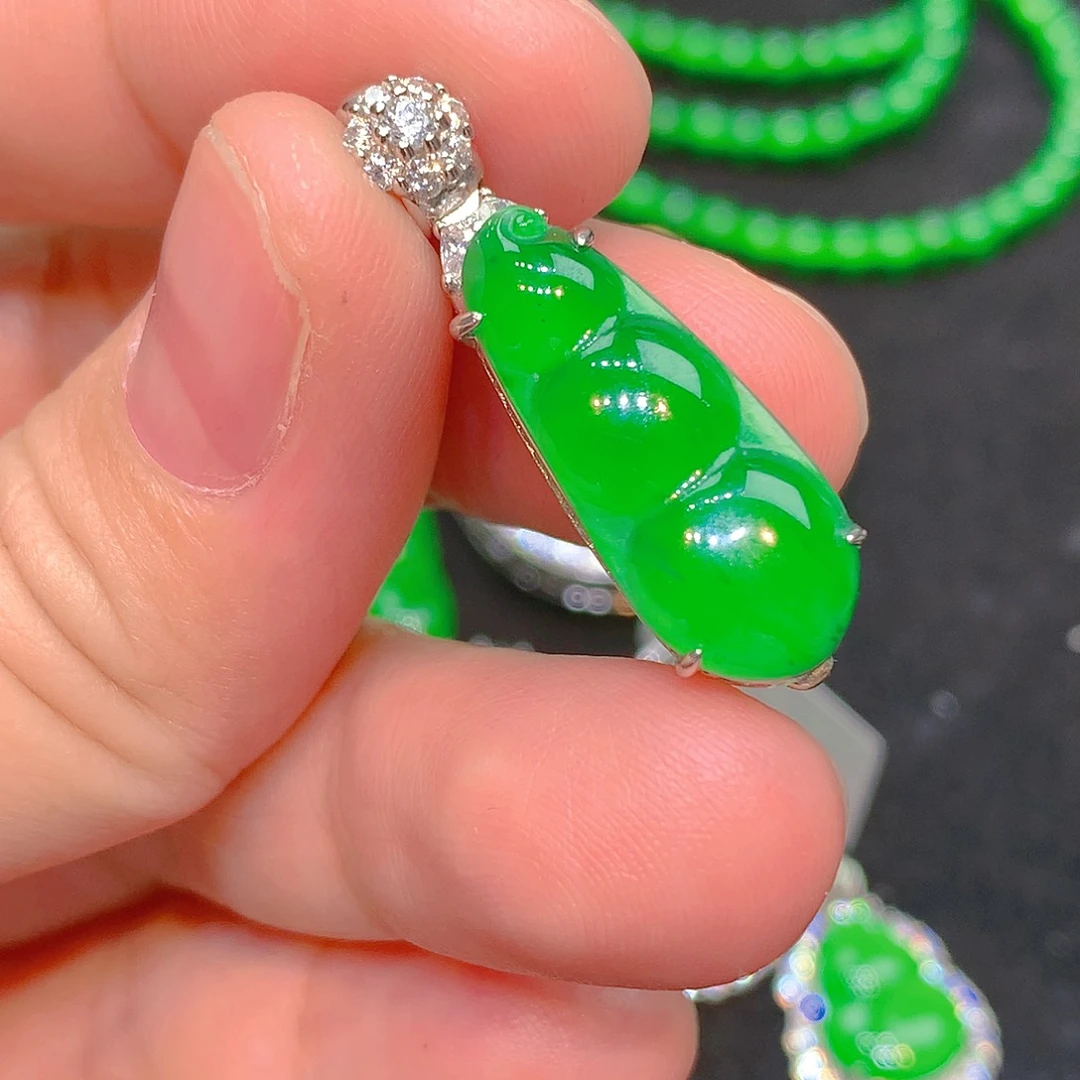 吊坠(不含链)银S925镶嵌翡翠翡翠