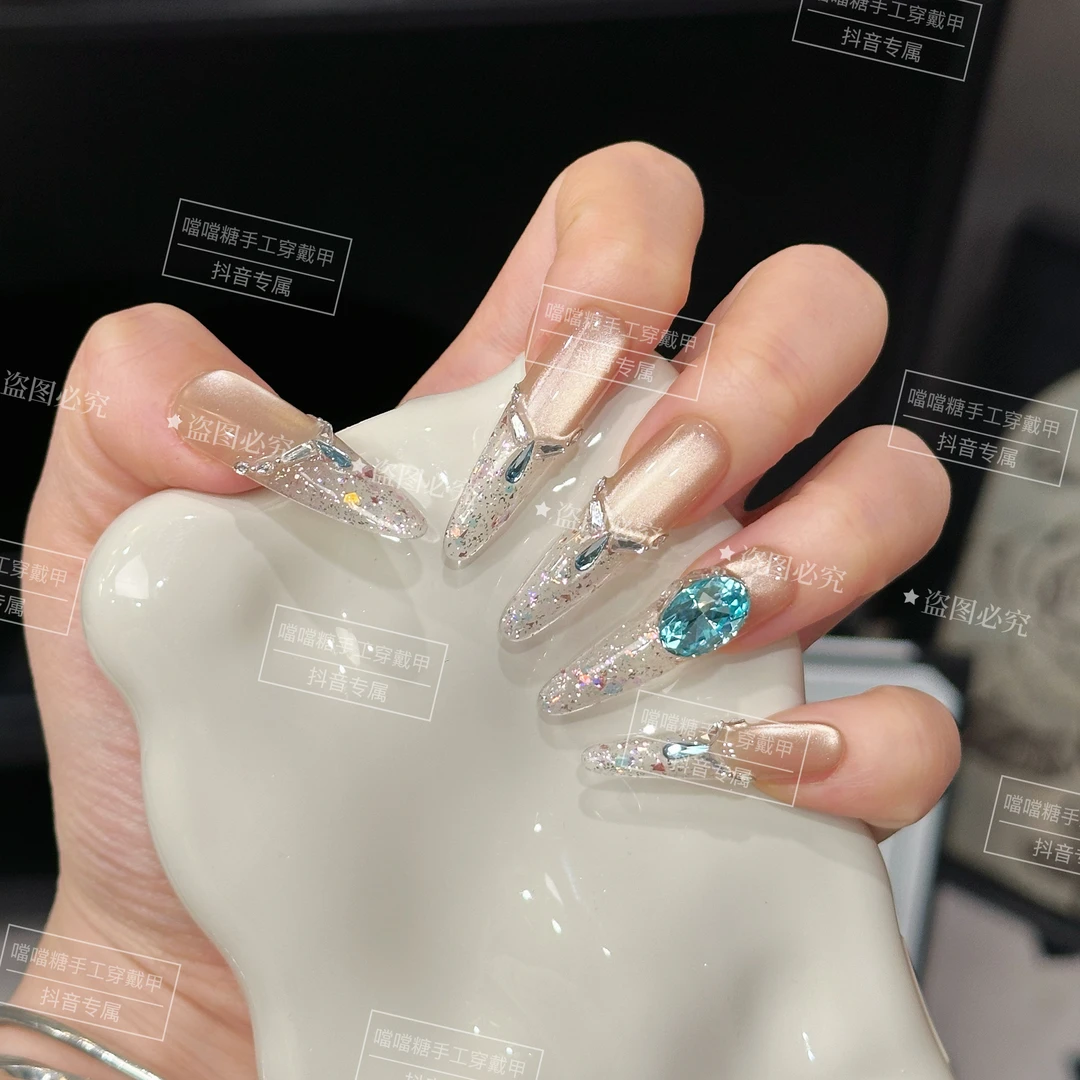 【玥璃指尖】纯手工穿戴甲美甲贴片可拆卸指甲贴片10片装