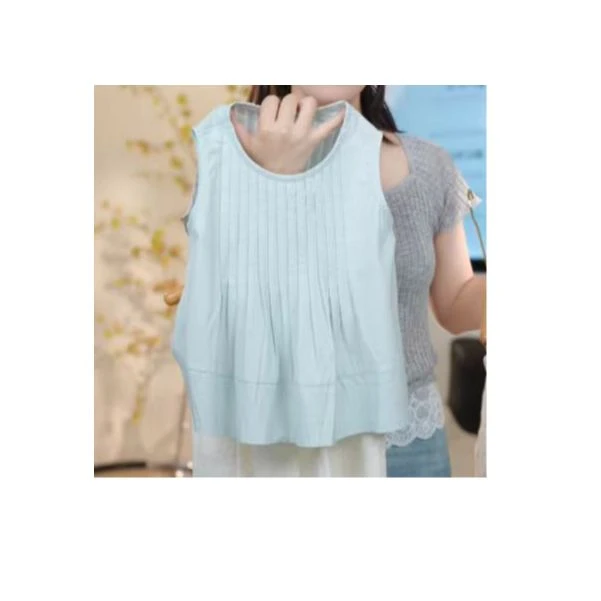 Q阿卷儿童韩版甜美简约款娃娃衫无袖背心上衣SJ5743